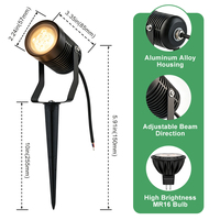 IP65 Wasserdichte Aluminium-Niedervolt-AC-2er-Packung für den Außenbereich: Gartenbeleuchtung für Bäume und Wege, 5W LED-Spotlights mit Erdspieß