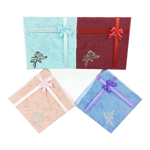 Chất lượng cao tùy chỉnh in logo quà tặng gói vuông trường hợp Bowknot đồ trang sức vòng cổ vòng đeo tay Mới gói quà tặng giấy - Product Image 5