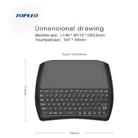 Mini Teclado Inalámbrico USB 2.4G con Panel Táctil, Control Remoto con Mouse Aéreo