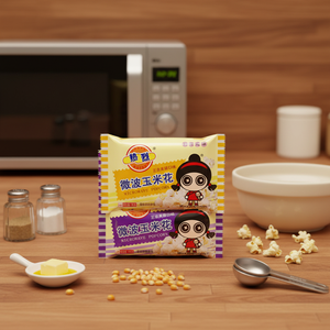 Palomitas de Maíz HALAL de 120g Listas para Hacer en el Microondas <span class=keywords><strong>con</strong></span> Sabor a Mantequilla, Caramelo y <span class=keywords><strong>Queso</strong></span>, Fabricante OEM, Etiqueta Privada, Venta al Por Mayor - Product Image 2