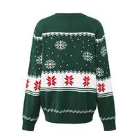 Pull tricoté familial personnalisé style européen et américain pour l'automne-hiver, motif renne et flocon de neige, tenue de Noël parent-enfant
