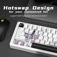 Clavier de jeu sans fil 2,4G programmable USB-C RGB à 3 modes avec interrupteurs HMX, touches PBT et aluminium CNC personnalisé E68
