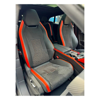 Housse de siège de voiture complète en cuir Alcantara rouge et noir sur mesure pour Lamborghini Urus 2018-2026