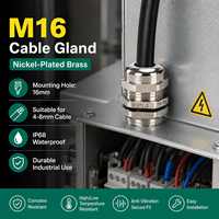 Presse-étoupe métallique marine étanche et tête de verrouillage de câble en laiton nickelé, étanchéité IP68 pour câbles électriques de 4-8 mm