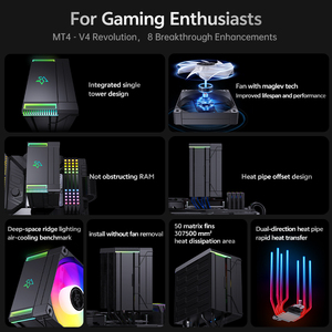 SNOWMAN haut de gamme ARGB <span class=keywords><strong>120mm</strong></span> PWM ventilateur CPU refroidisseur caloduc Solution <span class=keywords><strong>thermique</strong></span> lumière pour jeu Intel LGA1151 pour AMD AM4 AM5 en boîte - Product Image 6