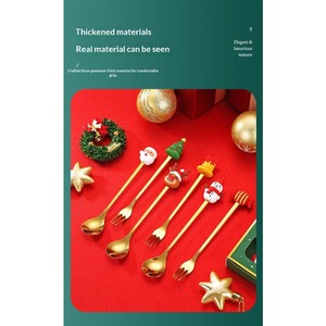 Eco Friendly Stainless Steel <b>Christmas</b> Spoon Fork Gift Set Creative Holiday Tableware Gift Dessert Utensils Mirror Finish - Product Image 6