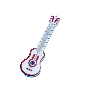Thermomètre à eau créatif en forme de guitare, rouge, Fahrenheit Celsius, à mercure, pour la mesure scientifique de la température, vente directe 1 Yuan - Product Image 1