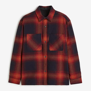Veste à <span class=keywords><strong>carreaux</strong></span> boutonnée surdimensionnée pour homme, de qualité supérieure, avec logo personnalisé, pour l'hiver, marque privée OEM - Product Image 5