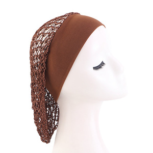 Gorro de Dormir HZM-26141 para Mujer, Gorro de Noche para Cabello Largo con Banda Ancha y Cómoda, Gorro de Malla de <span class=keywords><strong>Crochet</strong></span> para Protección del Cabello - Product Image 5