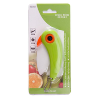 Couteau pliant portable en céramique à motif d'oiseau, couteau à fruits tranchant avec emballage carte d'insertion pour détaillants et boutiques de cadeaux