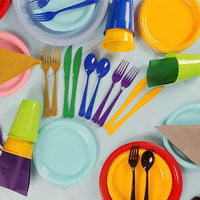 Assiettes en plastique PS incassables et réutilisables de 7'', 9'' et 10,25'' pour fruits, aliments, desserts, dîners, fêtes, barbecues et pique-niques