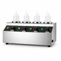 Chauffe-sauces électrique pour la restauration, capacité 0,8L*4, plage de température 30-85°C, équipement de cuisine professionnelle