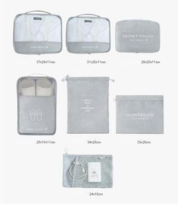 Ensemble de 9 sacs de rangement en <span class=keywords><strong>tissu</strong></span> légers pour maquillage et articles de toilette, idéal pour les voyages, la salle de bain et la garde-robe - Product Image 3