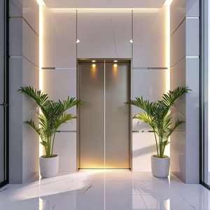 Ascenseur résidentiel électrique économique 2-4 étages, entraînement AC, pour 6 personnes, machine de traction sans engrenages, revêtement PVC - Product Image 5