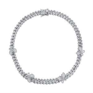 Chaîne cubaine pour femme plaquée or 18 carats, style hip-hop, avec petits zircone cubiques <span class=keywords><strong>de</strong></span> 9 mm, idéale pour les soirées, principalement en laiton - Product Image 6