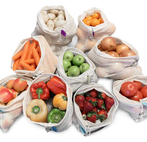 Reusable Storage Bag Home Kitchen Cotton Mesh Produce Bag