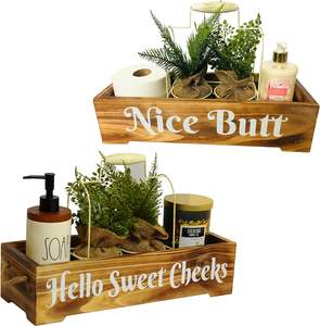 Ferme rustique bonjour doux joues porte-papier hygiénique accessoires de salle de bain porte-shampooing multifonction organisateur étagère en tissu - Product Image 3