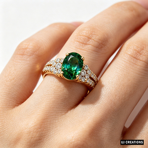 Custom <b>Silver</b>/9K/14K/18K <b>Solid</b> Gold Oval Gemstone Lab Grown VVS-VS Quality Diamond Ring Brilliant Cut Fashion Jewelry - Product Image 3