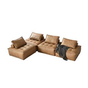 Conjunto de sofá en forma de L con relleno de espuma, muebles modernos minimalistas para sala de estar, para uso en el hogar y alojamientos. - Product Image 5
