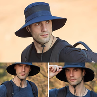 Chapeau Bob Unisexe à Large Bord Personnalisable avec Logo, Chapeau de Pêcheur Décontracté en Maille Respirante pour l'Extérieur, Visière Pare-Soleil à Grand Bord