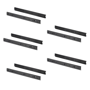 EMUCA 5 Pair Kit di scorrimento per cassetto con cuscinetto a sfera pieno nero chiusura morbida in acciaio moderno per uso mobili modello 3043314 - Product Image 1