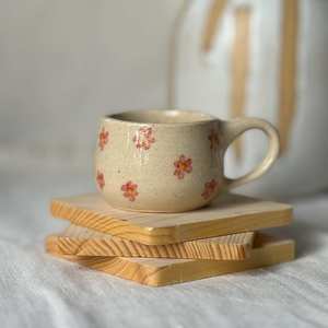 Tazas de Café de Cerámica de Lujo Hechas a Mano, Estilo Capullo de Rosa, con Asa, Tazas de Té y Café de Cerámica - Product Image 1
