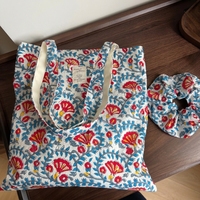 Sac fourre-tout bohème personnalisé avec logo, imprimé floral indien, en toile, pour boutique, vente au détail et cadeau de voyage