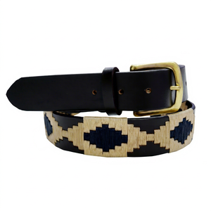 Ceinture en cuir style polo vintage argentin, ceinture cousue pour hommes et femmes, sacoche de haute qualité LBP-0015B - Product Image 1
