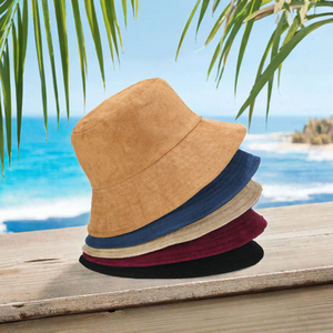 Unisex Suede Velvet <b>Bucket</b> <b>Hat</b> <b>Reversible</b> Wide Brim Fisherman Cap Custom Logo Outdoor Sun <b>Hat</b> - Product Image 3