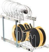 Étagère de rangement pour ustensiles de cuisine en fer écologique à cinq niveaux avec rails coulissants, support pour casseroles, organisateur de couverts, design moderne
