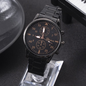 Factory Direct Sales: <b>Black</b> Steel Strap <b>Watch</b>, Stainless Steel Strap, Men's Ultra-thin and Fashionable - Product Image 3