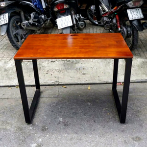 Expandable & <b>Extendable</b> Gin Rubber Wood Dining <b>Table</b> with Iron <b>Legs</b> (1m X 60cm 25x50mm Assembly Required) 4-Seater - Product Image 1
