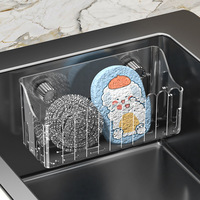 Étagère de rangement murale en plastique à ventouse pour salle de bain, panier de rangement pour évier, support de séchage pour torchons, sans perçage