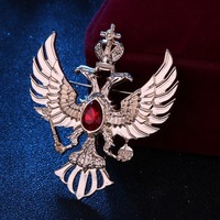 Pin bros mahkota hewan, lencana elang berkepala ganda, setelan Pin bros mahkota hewan