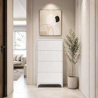 ASSOC Armoire de rangement pour chaussures en acier thermolaqué, ventilation à persiennes, résistante à la rouille, organisateur pour salon et entrée, OEM