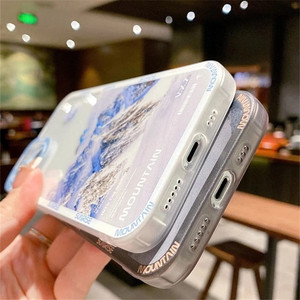 Étui de téléphone Snow Mountain pour <span class=keywords><strong>iPhone</strong></span> 13 12 Mini 11 Pro Max XR X XS Max, pare-chocs souple antichoc, couverture arrière transparente - Product Image 5
