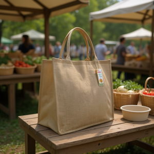 Borsa in tela multiuso Ilan 22x36.5x46 cm ecologica per lo shopping e lo stoccaggio - Product Image 3