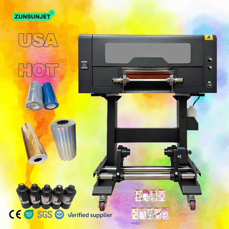 A3 Uv Dtf Printer Hot Foil Stamping Label Printer Crystal Sticker Uv Dtf Film Printer With Varnish 30Cm Uv Dtf Printing Machine