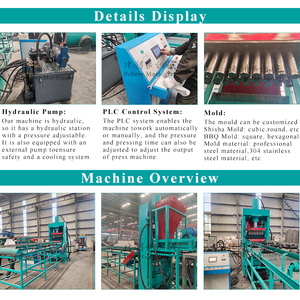 100-200t basınç hidrolik tipi hindistan cevizi küp kömür Shisha barbekü briket yapma makinesi ürün hattı - Product Image 2