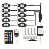 Nouvelle Tendance en Stock : Éclairage d'Ambiance Sous Châssis 12V Étanche IP68 avec Contrôle APP/RF, 4 Modules LED Rock Lights pour Camion et SUV