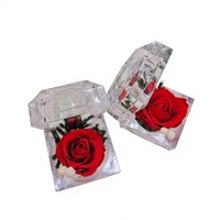 Kotak Cincin Akrilik Transparan Bunga Mawar Awet Model 16 Buatan Cina 520 Hadiah Hari Valentine untuk Pacar Grosir