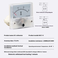 Voltmeter Analog Panel 85C1 Grosir 5V 10V 15V 20V 30V Mekanis untuk Peralatan Pengukuran Laboratorium
