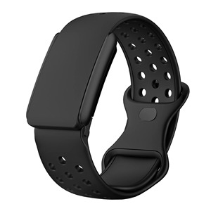 Bracelet de montre sport en silicone perforé respirant bicolore avec fermeture Velcro pour Whoop 5.0, 20 mm, noir, orange, blanc, gris - Product Image 4