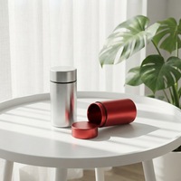 Pot hermétique portable rond en aluminium, anti-odeur, détachable, pour épices, herbes, tabac, cuisine, voyage