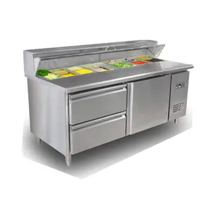 Comptoir de préparation réfrigérée, conteneur de barre de salade de réfrigérateur présentoir de salade de fruits