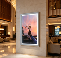 Boîte à lumière LED ultra-fine en aluminium avec cadre à clipser, panneau publicitaire mural personnalisé