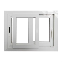 Ventanas Corredizas Fijas de PVC Baratas, Diseño Moderno, Apertura Horizontal, Aislamiento Térmico con Acero Inoxidable para Cocina o Sótano