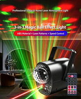 Mini projecteurs LED à tête mobile en cristal, laser RGB activé par le son, projection de Noël, effet rotatif clignotant 3W
