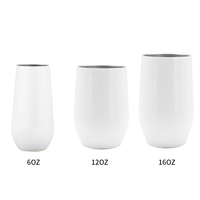 Entrepôts américains à l'étranger Tasse à café blanche à double paroi isolée sous vide Tasse à café 12oz Tasses à vin