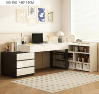Le bureau d'ordinateur tout-en-un de style crème d'angle convient aux chambres à coucher